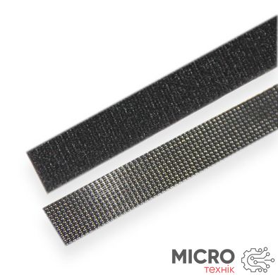 Стрічка-липучка двостороння Velcro [10мм х1м] Чорна полімер 3023730 фото