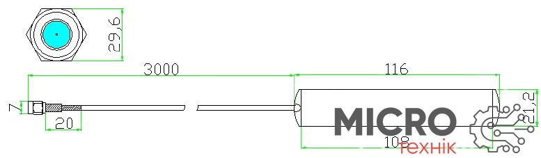 Антенна GSM 900/1800MHZ SMA Male 3dBi 3m cable 3030842 фото