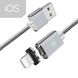 Кабель магнітний USB Apple Lightning 1м срібний текстильн. обплетення 3040464 фото 6