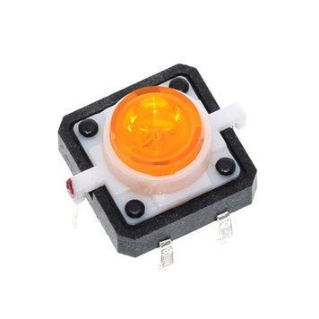 Кнопка тактова TACT 12x12-7.3 Yellow LED 3041320 фото