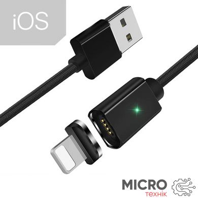 Кабель магнітний USB Apple Lightning 1м чорна Текстиль. обплетення 3040467 фото