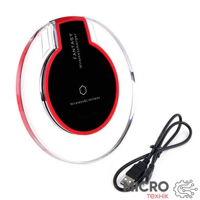 Безпроводове зарядне пристрій Qi Fantasy Wireless Charger K9 чорно-червоне 3037567 фото