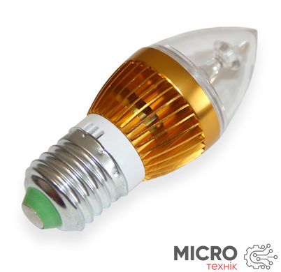 Лампа Светодиодная LED 3w E27 стеклянная колба 3027456 фото