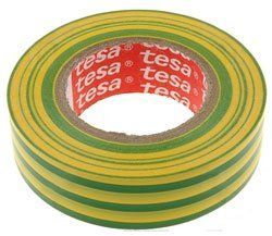 Ізоляційна стрічка TESA-4252-19gy ЖОВТО-ЗЕЛЕНА 20м 3014374 фото