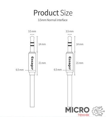 Кабель Аудіо 2m, 3.5mm/3.5mm штекер-штекер сірий 3044471 фото