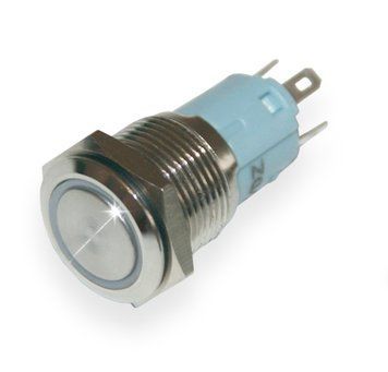 Кнопка антивандальная GQ16F-11ze/N белая подсветка 12v AC/DC 3028318 фото