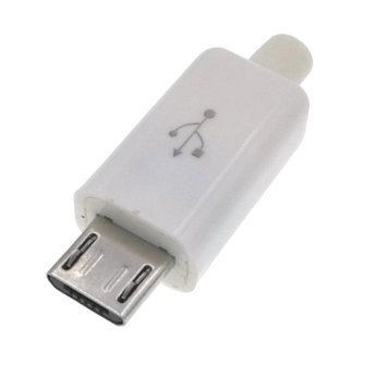 Вилка USB-Micro в корпусе на кабель белая ver. 2 3041833 фото