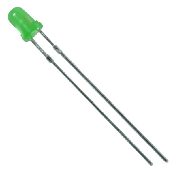 Светодиод 3mm Зеленый матовый 600-800mcd 2.0-2.2V 3035666 фото
