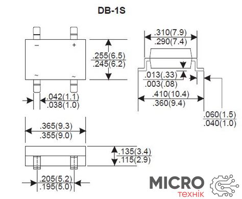 Діодний міст DB107S 3015680 фото