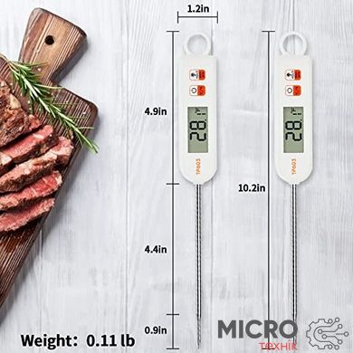 Кухонный термометр для мяса TP603 длина 125мм [от -50°C до 300°C] игольчатый 3045374 фото