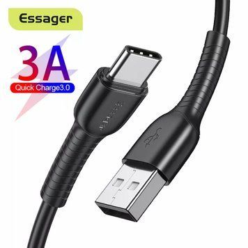 Кабель USB 2.0 AM/Type-C 0.3м чорний LDB01 3045126 фото