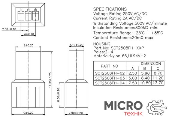 Разъем SCT2508GH-02P (5240-2A) 3030094 фото