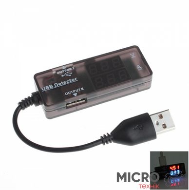 USB вольт-амперметр KW203 з передачею даних (струм до 3А) 3028233 фото