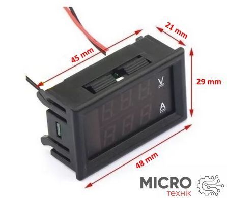 Модуль Ампервольтметр 7-100V 50A красный синий без шунта 3043986 фото