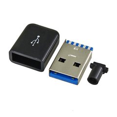 Вилка USB 3.0 тип A на кабель в корпусе черная CN-09-12 3049024 фото