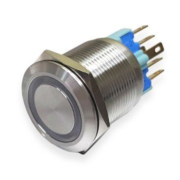Кнопка антивандальна GQ22F-11el Жовте підсвічування 12v AC/DC 3031148 фото
